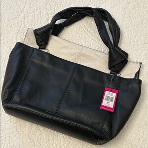 Vince Camuto Black and Cream Tote Bag